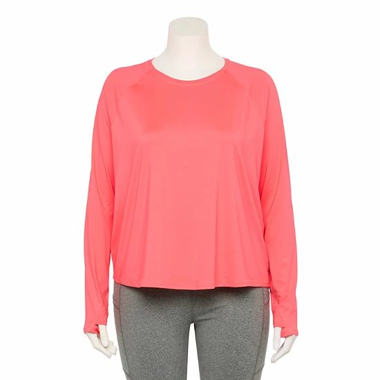 Plus Size Tek Gear® Performance Long Sleeve Tee Little Lavender - Image 9