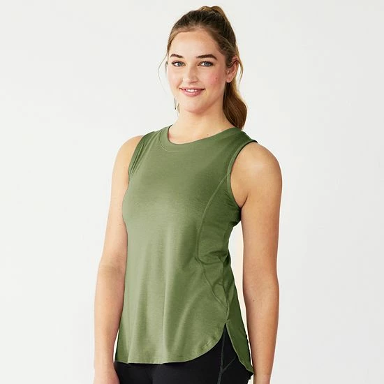 Women's Tek Gear® Easy High-Low Tank Green Romantica - Image 11