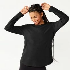 Petite Tek Gear® Microfleece Crewneck Top Fantasy Berry