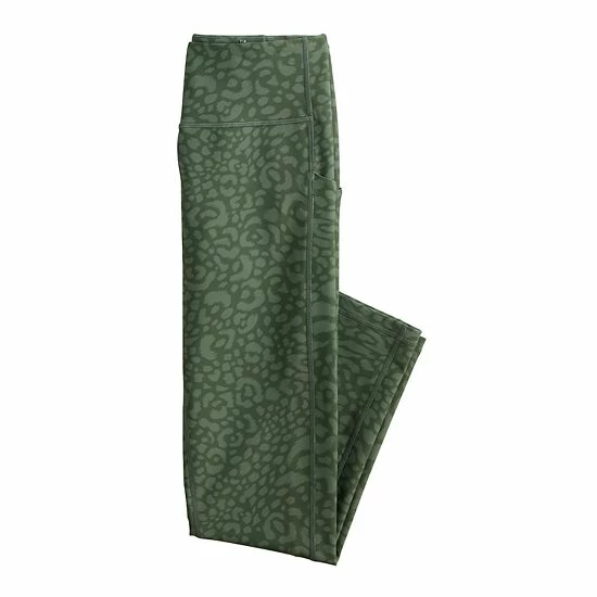 Women's Tek Gear® Adaptive High-Waisted 7/8 Leggings Green Leopard - Image 6