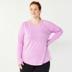 Plus Size Tek Gear® Soft Touch Crewneck Tee Pink Tie Dye