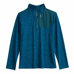Boys 8-20 Tek Gear® Mixed Media 1/4-Zip Pullover In Regular & Husky Mint Confetti