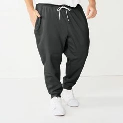 Big & Tall Tek Gear® Performance Fleece Joggers Black White