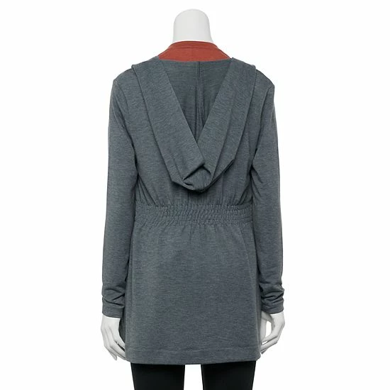 Women's Tek Gear® French Terry Hooded Wrap Charcoal - Image 2