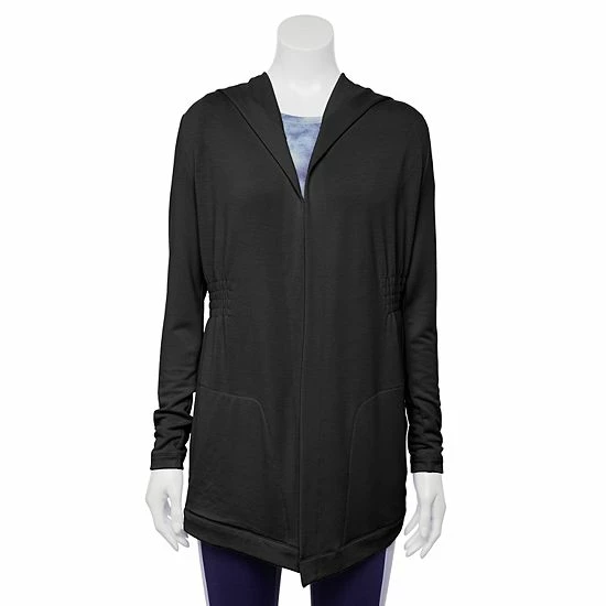 Women's Tek Gear® French Terry Hooded Wrap Charcoal - Image 4