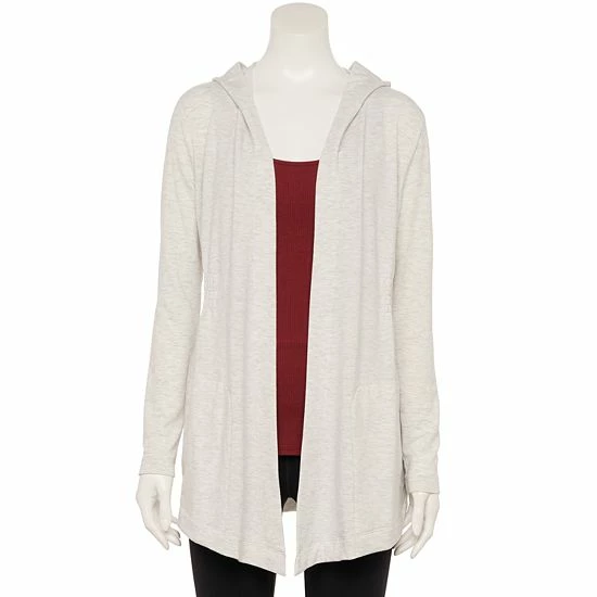 Women's Tek Gear® French Terry Hooded Wrap Charcoal - Image 5