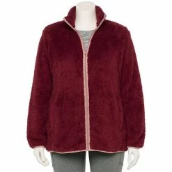 Plus Size Tek Gear® Plush Zip-Up Jacket Charcoal