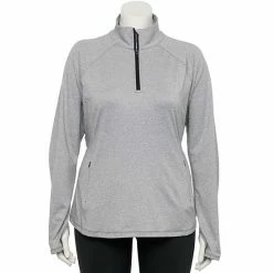 Plus Size Tek Gear® Quarter-Zip Performance Jacket Black Spacedye