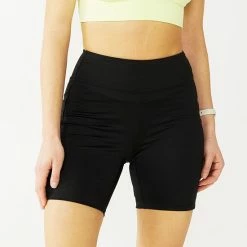 Plus Size Tek Gear® Core 7-in. High-Waisted Bike Shorts Olive Camo