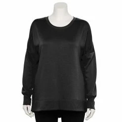 Plus Size Tek Gear® Stretch Fleece Crewneck Sweatshirt Luminous Pink