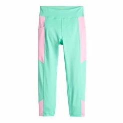 Girls 7-16 Tek Gear® Colorblock Performance 7/8 Leggings In Regular & Plus Aqua Crystal