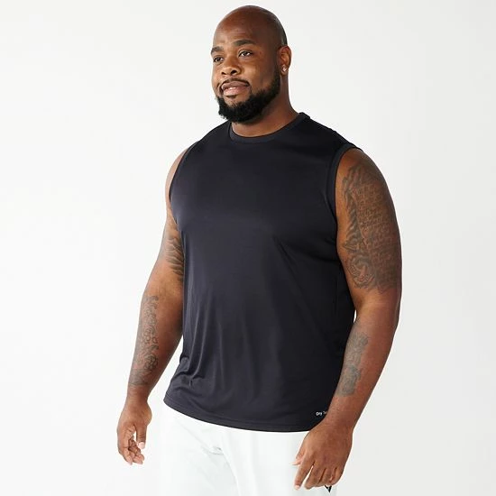 Big & Tall Tek Gear® 3-Pack Dry Tek Muscle Tee Black Green White 2 Big & Tall Tek Gear® 3-Pack Dry Tek Muscle Tee Black Green White - Image 2