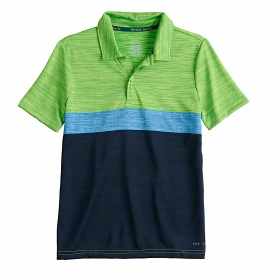 Boys 8-20 Tek Gear® Dry Tek Colorblock Polo In Regular & Husky White Blue Navy - Image 3