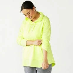 Plus Size Tek Gear® Hooded French Terry Tunic Black