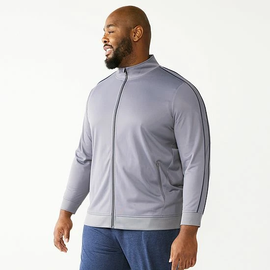 Big & Tall Tek Gear® Tricot Full-Zip Jacket Hawk Gray 3 Big & Tall Tek Gear® Tricot Full-Zip Jacket Hawk Gray - Image 3