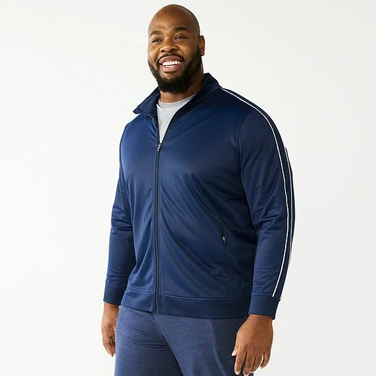 Big & Tall Tek Gear® Tricot Full-Zip Jacket Hawk Gray 4 Big & Tall Tek Gear® Tricot Full-Zip Jacket Hawk Gray - Image 4