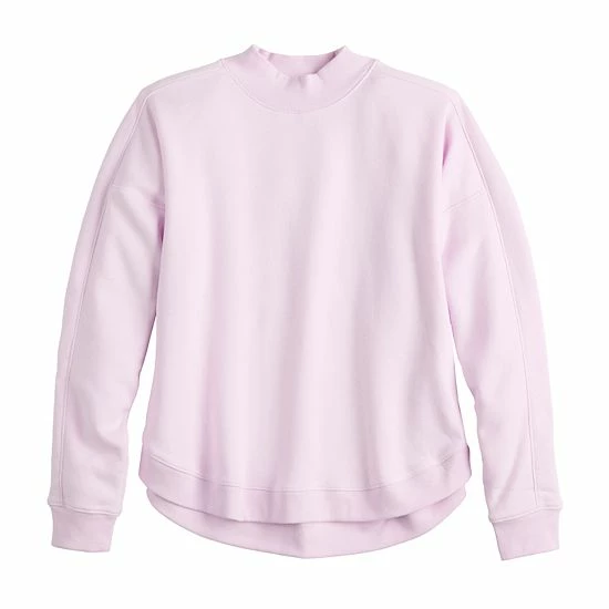 Women's Tek Gear® Ultrasoft Fleece Mockneck Sweatshirt Natural Scallop - Image 3
