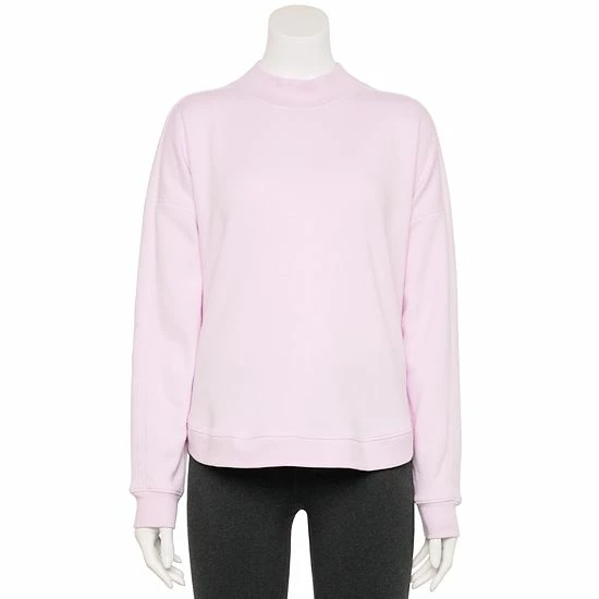 Women's Tek Gear® Ultrasoft Fleece Mockneck Sweatshirt Natural Scallop - Image 4