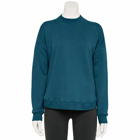 Women's Tek Gear® Ultrasoft Fleece Mockneck Sweatshirt Natural Scallop - Image 7