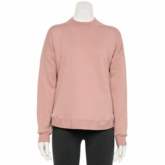 Women's Tek Gear® Ultrasoft Fleece Mockneck Sweatshirt Natural Scallop - Image 10