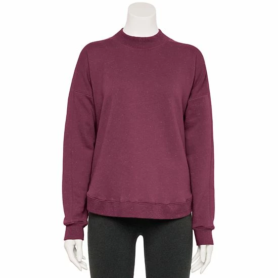 Women's Tek Gear® Ultrasoft Fleece Mockneck Sweatshirt Natural Scallop - Image 11