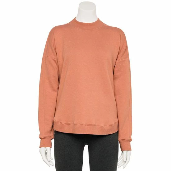Women's Tek Gear® Ultrasoft Fleece Mockneck Sweatshirt Natural Scallop - Image 13