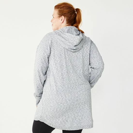 Plus Size Tek Gear® Essential Hooded Cowlneck Tunic Chilled Wine - Image 2