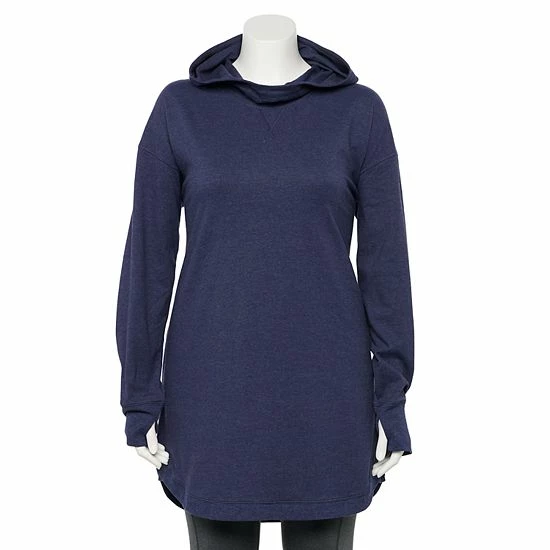 Plus Size Tek Gear® Essential Hooded Cowlneck Tunic Chilled Wine - Image 5