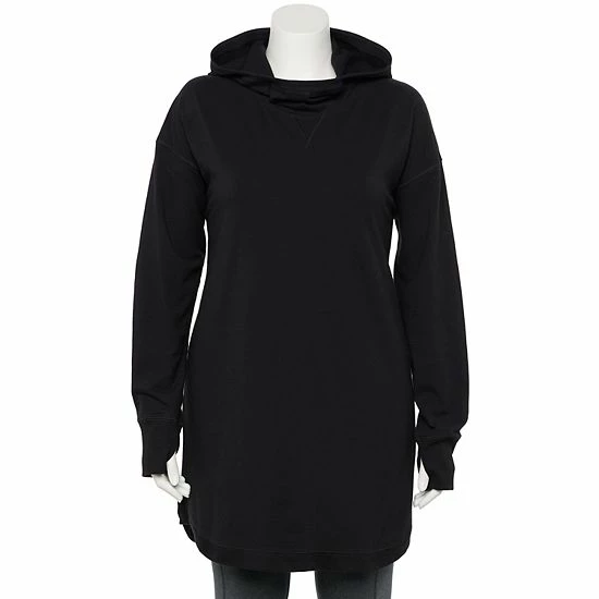 Plus Size Tek Gear® Essential Hooded Cowlneck Tunic Chilled Wine - Image 6