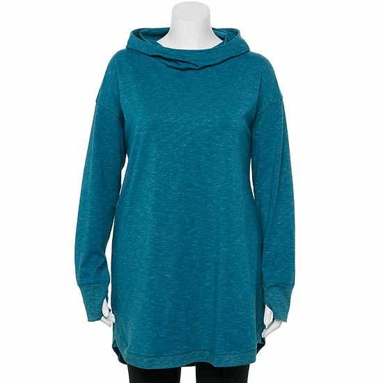 Plus Size Tek Gear® Essential Hooded Cowlneck Tunic Chilled Wine - Image 7