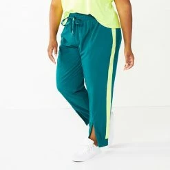 Plus Size Tek Gear® Zipper-Hem Woven Track Pants Night Life Teal