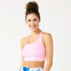 Tek Gear® One-Shoulder Sports Bra Finly Blue