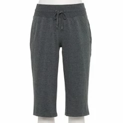 Petite Tek Gear® Essential Workout Skimmer Capris Dark Gray
