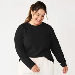 Plus Size Tek Gear® Microfleece Crewneck Top Maxwell Purple