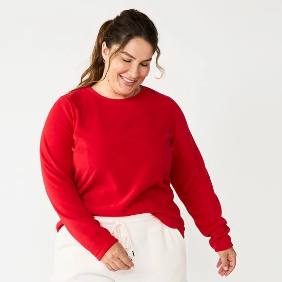 Plus Size Tek Gear® Microfleece Crewneck Top Maxwell Purple 3 Plus Size Tek Gear® Microfleece Crewneck Top Maxwell Purple - Image 3