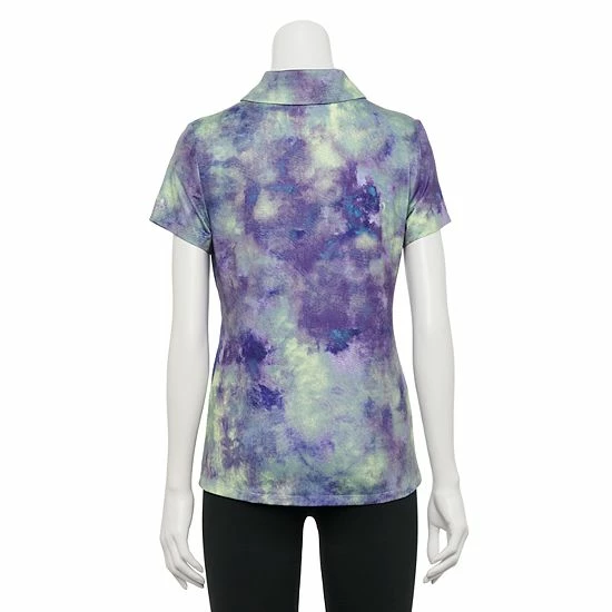 Women's Tek Gear® Button Placket Golf Polo Black - Image 2