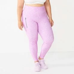 Plus Size Tek Gear® Ultrastretch Pocket Running Leggings White Stripe