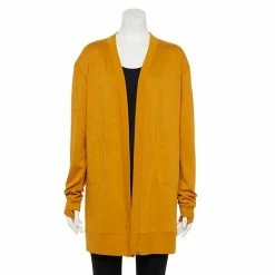 Women's Tek Gear® Fleece Open-Front Long Cardigan Brassy Gold