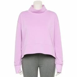 Plus Size Tek Gear® Run Mockneck Long Sleeve Top Tremendous Teal