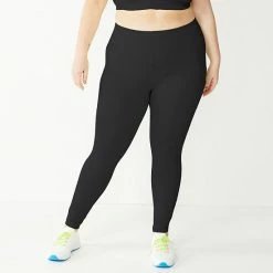 Plus Size Tek Gear® Core High-Waisted Running Leggings Black