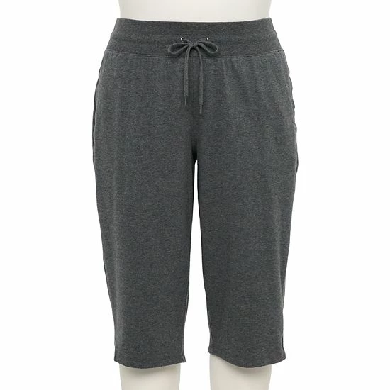 Plus Size Tek Gear® Essential Workout Skimmer Capris Dark Gray - Image 4