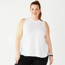 Plus Size Tek Gear® Easy High-Low Tank Finley Blue