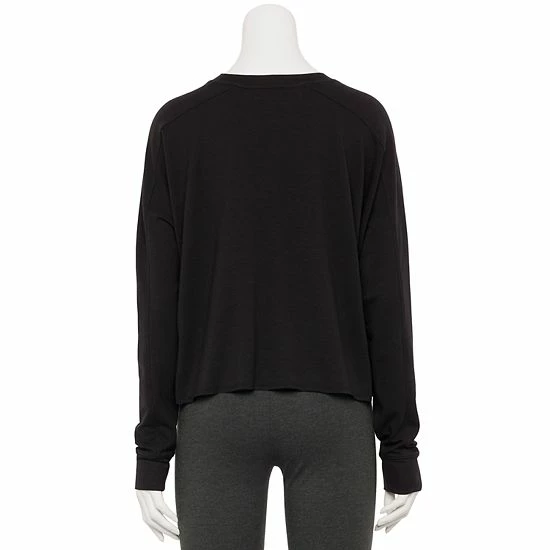 Women's Tek Gear® Easy French Terry Raw-Seam Tee Natural Scallop - Image 2