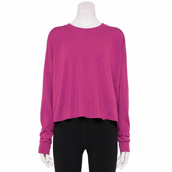 Women's Tek Gear® Easy French Terry Raw-Seam Tee Natural Scallop - Image 6