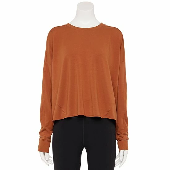 Women's Tek Gear® Easy French Terry Raw-Seam Tee Natural Scallop - Image 7