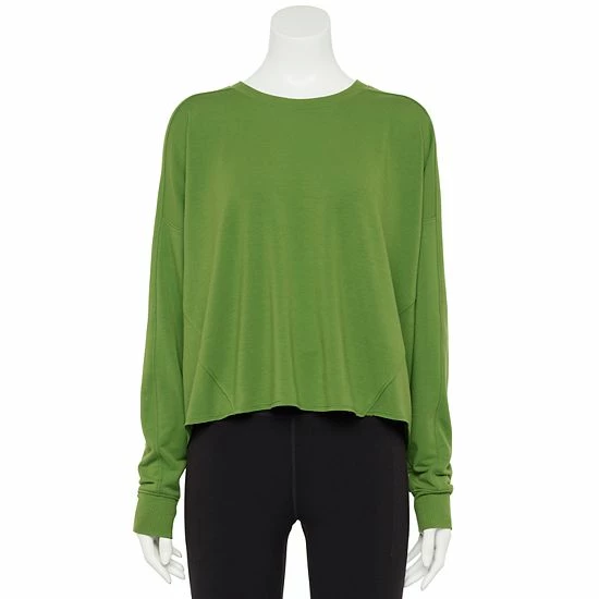 Women's Tek Gear® Easy French Terry Raw-Seam Tee Natural Scallop - Image 9