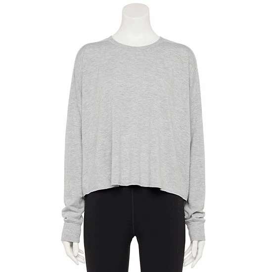 Women's Tek Gear® Easy French Terry Raw-Seam Tee Natural Scallop - Image 10