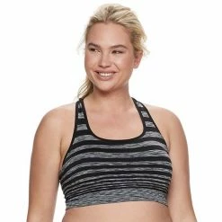 Plus Size Tek Gear® Seamless Low-Impact Sports Bra Coral Medley Acid Wash