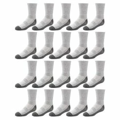 Boys Tek Gear® 20-Pack Lightweight Performance Crew Socks Black Charcoal