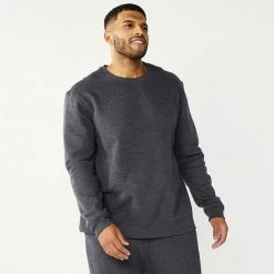 Big & Tall Tek Gear® Ultra Soft Crew Sweatshirt Rustic Berry